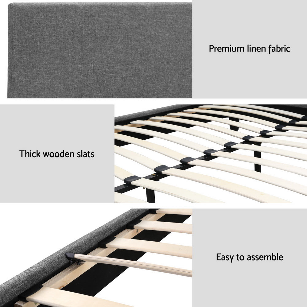 Artiss Bed Frame Queen Size Grey NEO