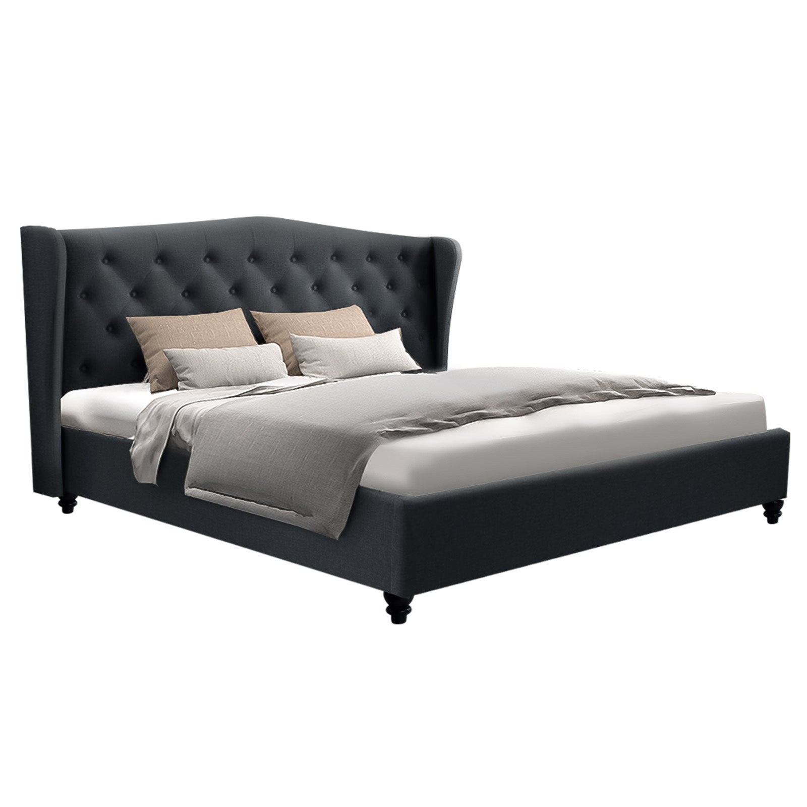 Artiss King Bed Frame King Size Charcoal PIER