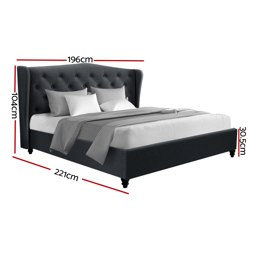 Artiss King Bed Frame King Size Charcoal PIER