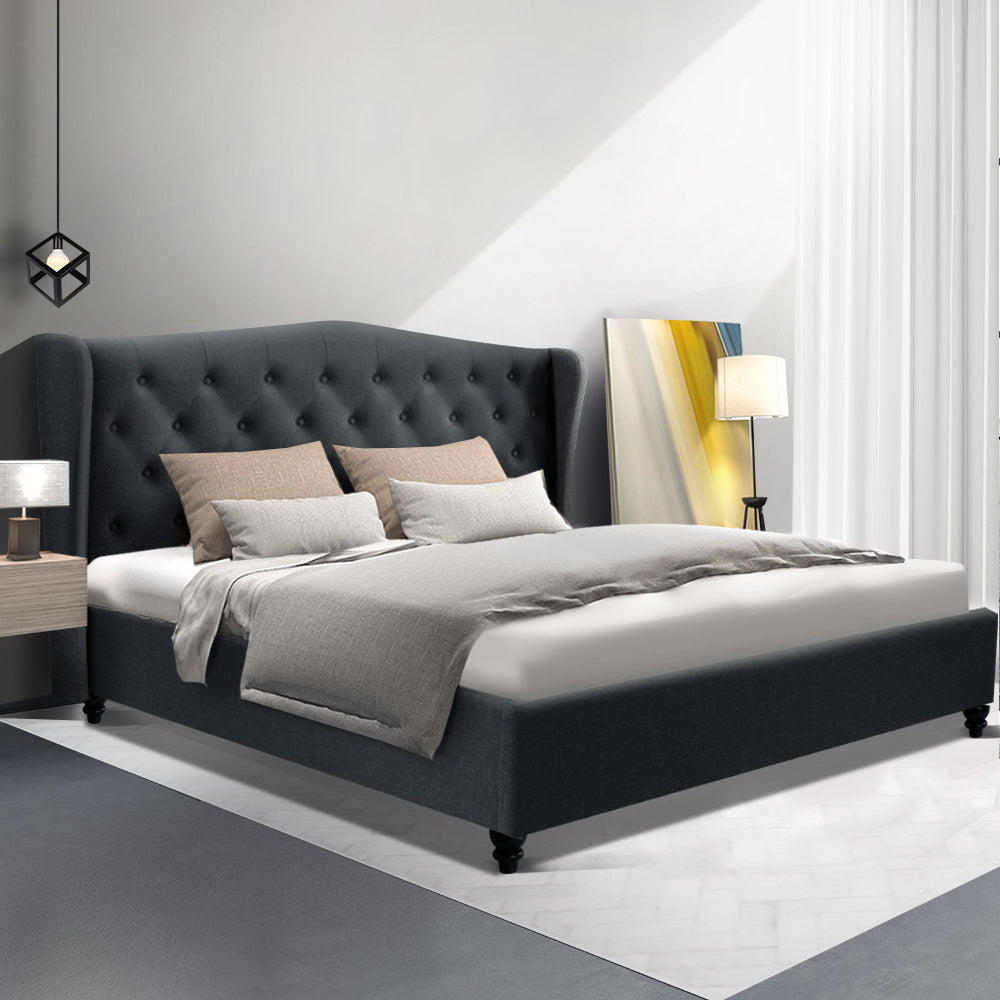 Artiss King Bed Frame King Size Charcoal PIER