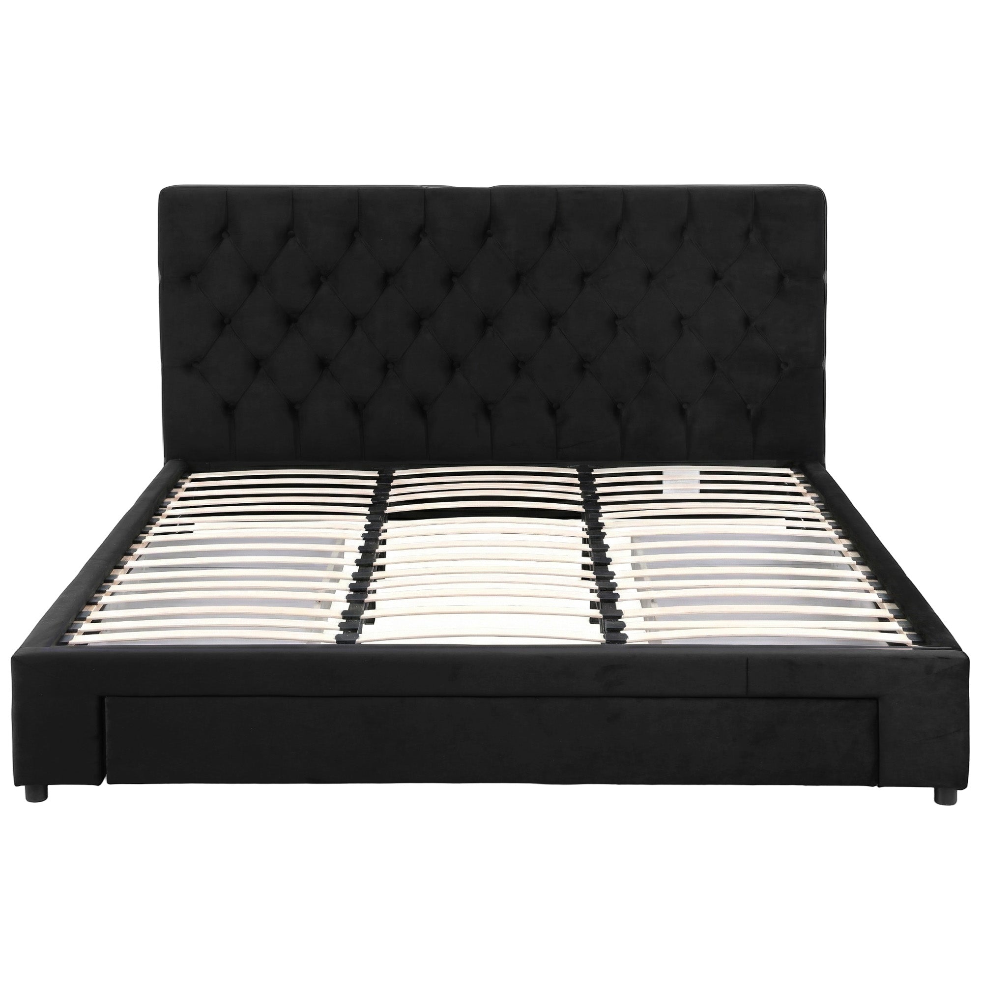 Artiss King Bed Frame Storage Charging Station Upholstered 3 Drawers USB Type-C