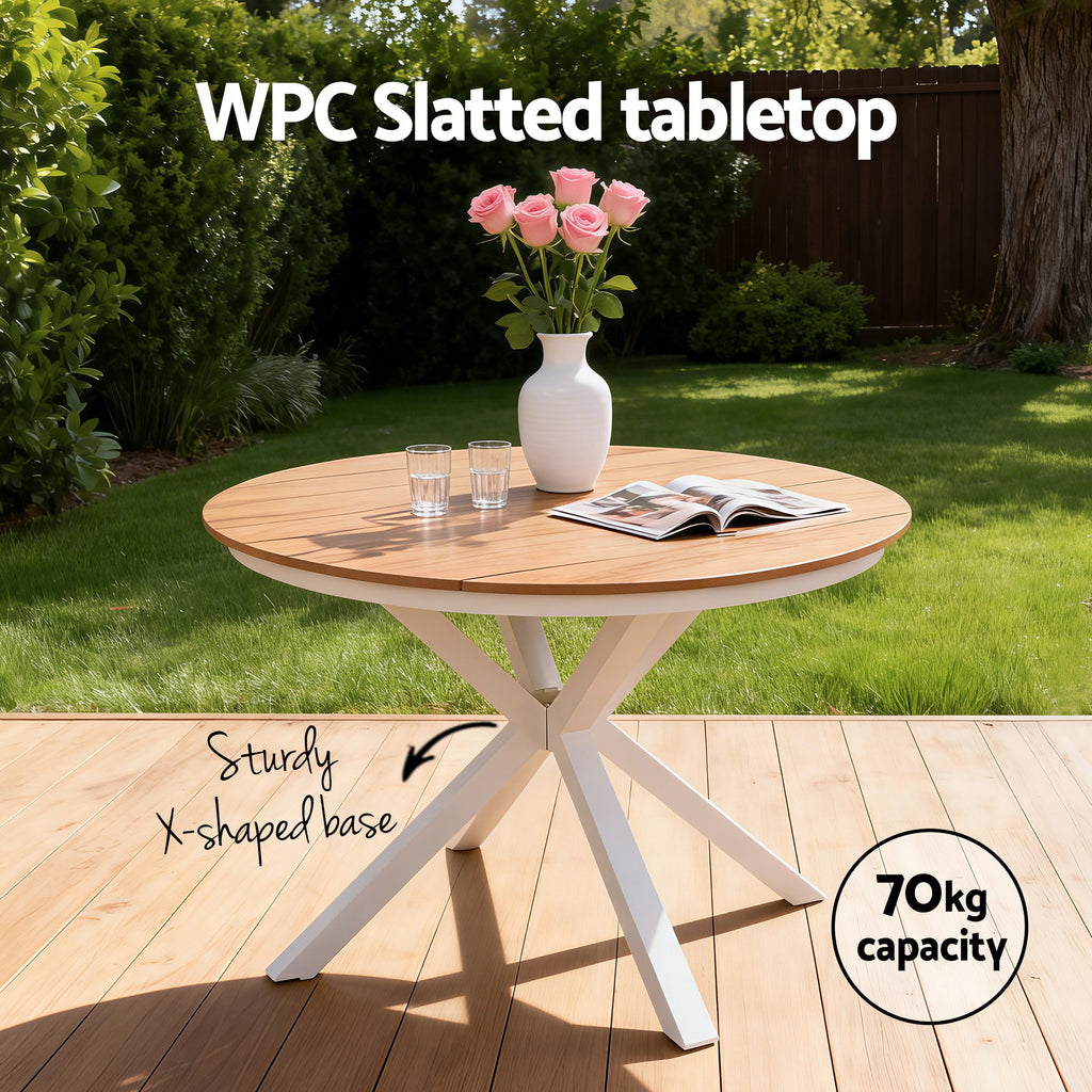 Gardeon Outdoor Dining Set 5 Piece Aluminum WPC Tabletop Patio Furniture