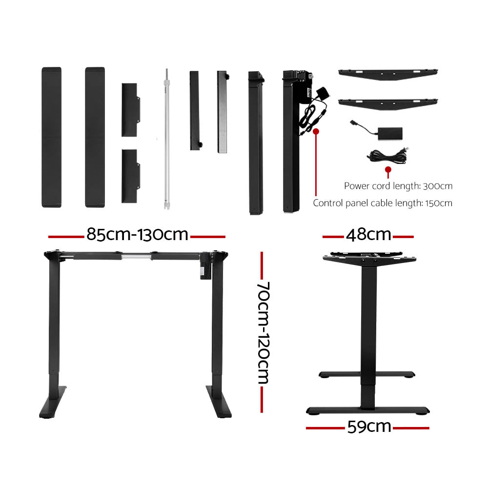 Artiss Standing Office Desk Motorised Black 140CM