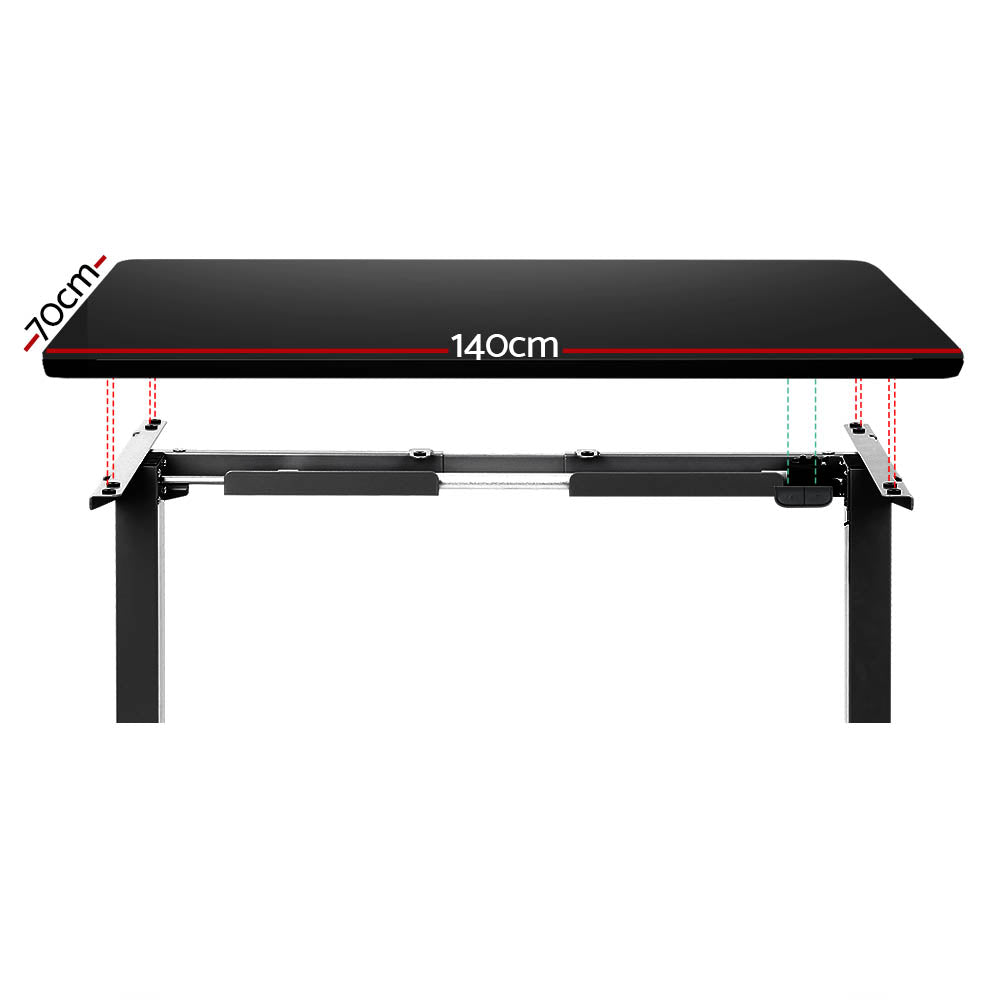 Artiss Standing Office Desk Motorised Black 140CM