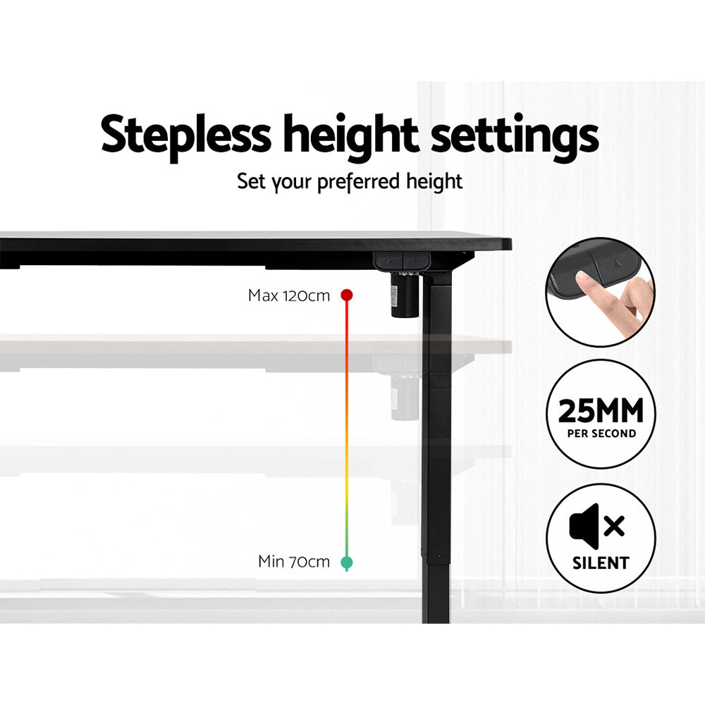 Artiss Standing Office Desk Motorised Black 140CM