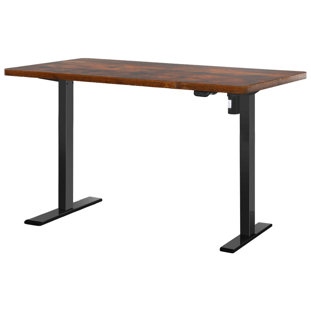 Artiss Standing Office Desk Motorised Rustic Brown 120CM