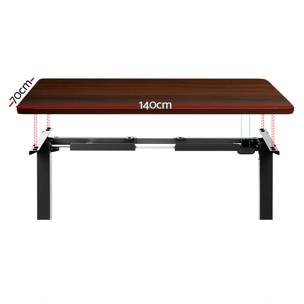 Artiss Standing Office Desk Motorised Walnut 140CM