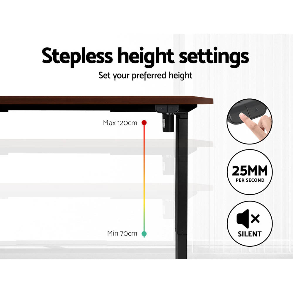 Artiss Standing Office Desk Motorised Walnut 140CM