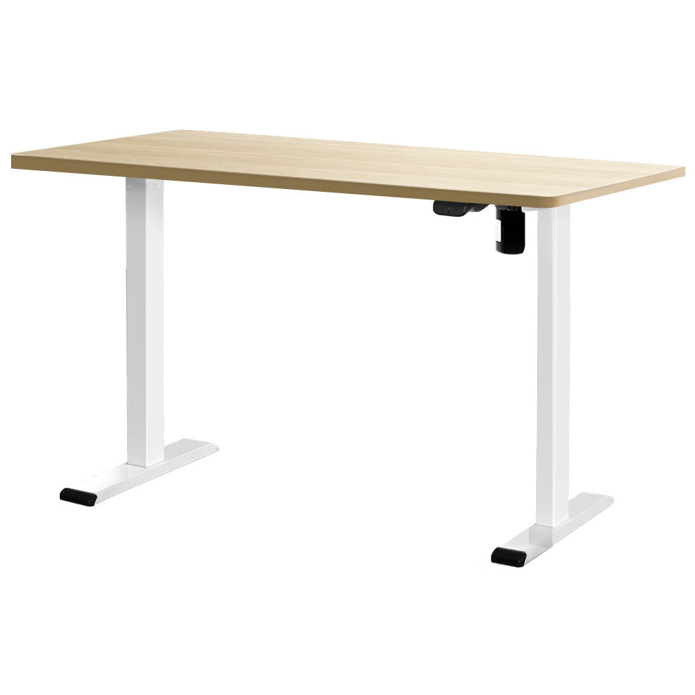 Artiss Standing Office Desk Motorised Sit Stand Desks White Oak 120CM