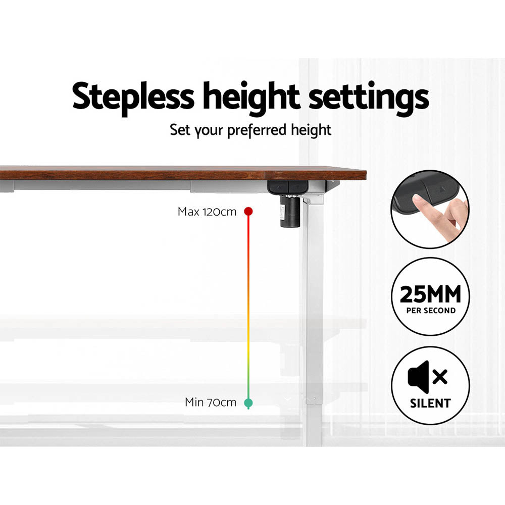 Artiss Standing Office Desk Motorised Sit Stand Desks Rustic Brown 120CM