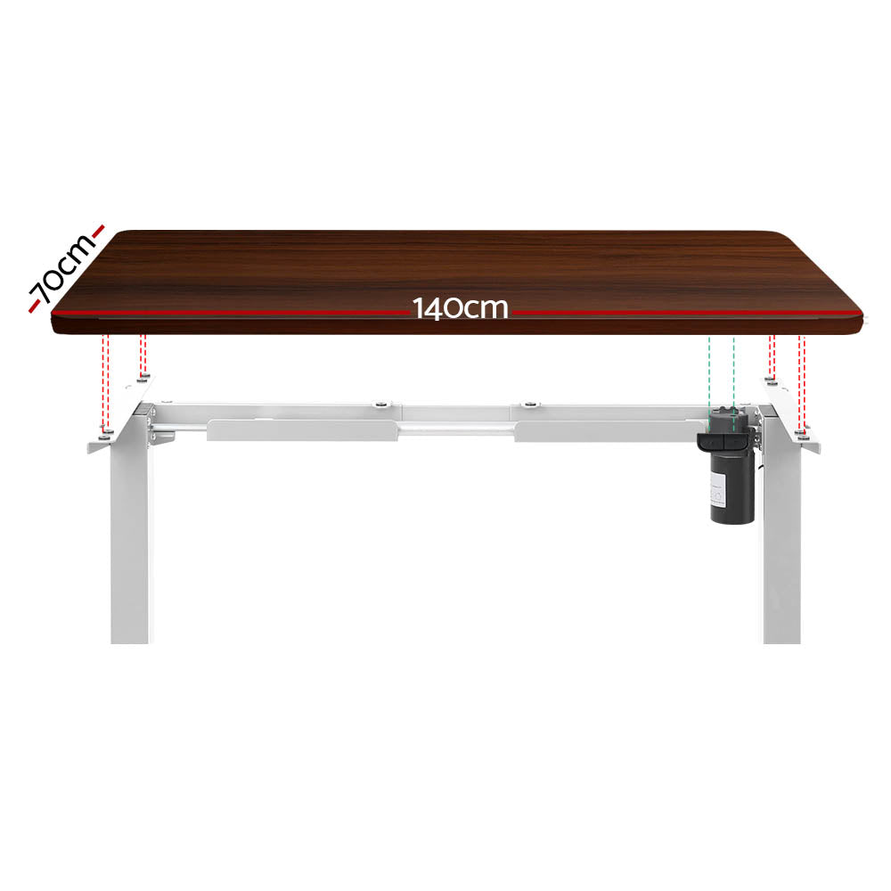 Artiss Standing Office Desk Motorised Sit Stand Desks Walnut 140CM