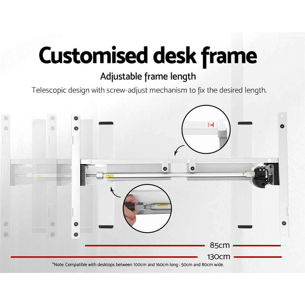 Artiss Standing Office Desk Motorised Sit Stand Desks Walnut 140CM