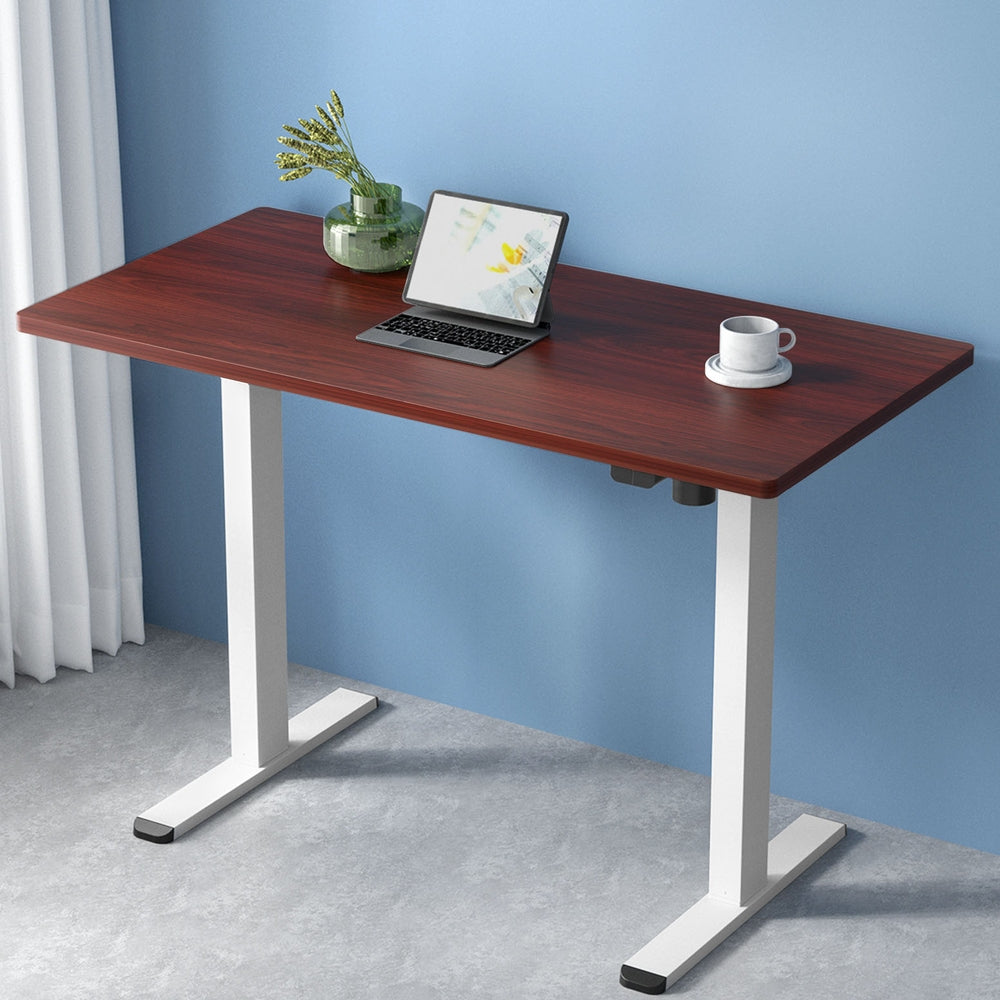 Artiss Standing Office Desk Motorised Sit Stand Desks Walnut 140CM
