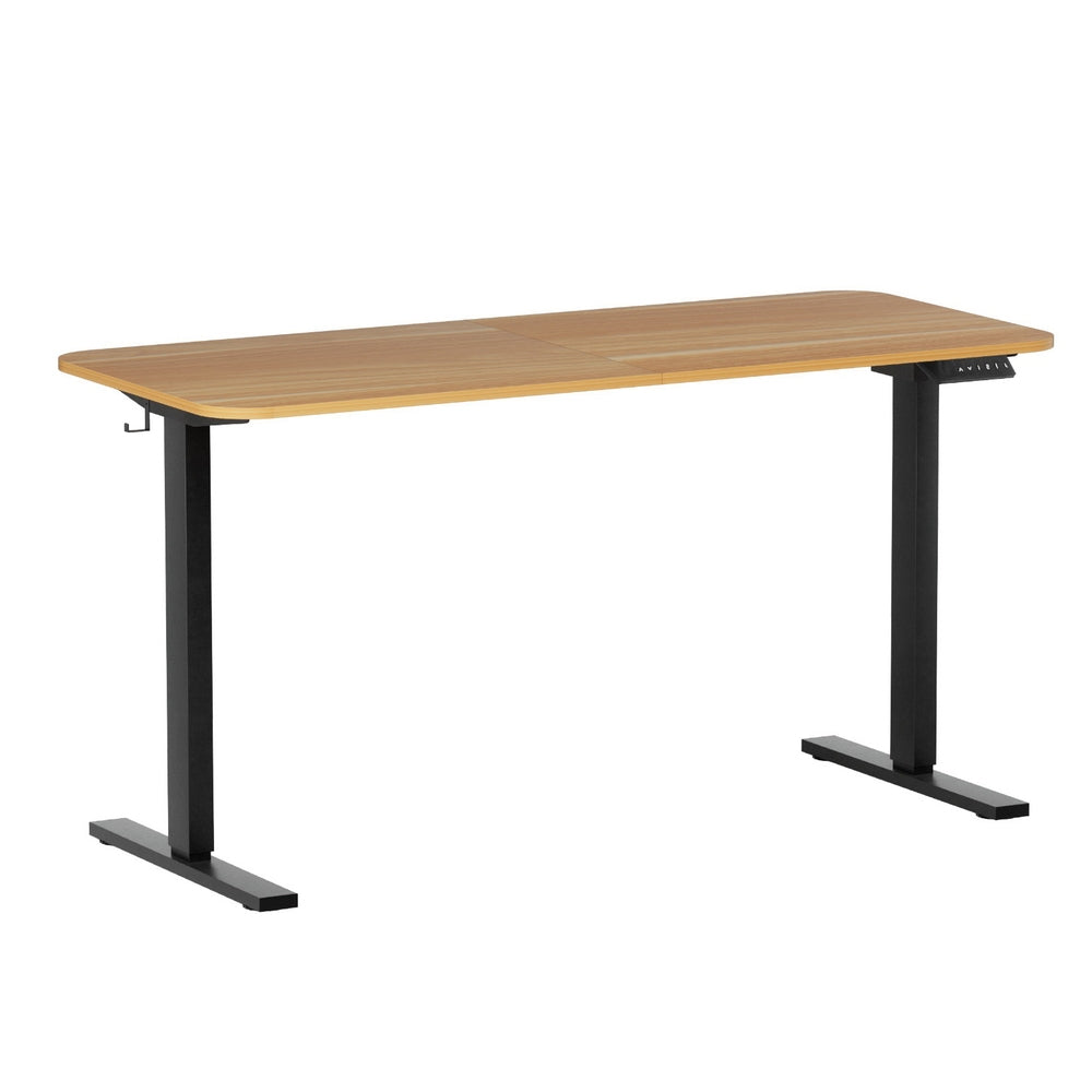 Artiss Electric Standing Office Desk 140cm Adjustable Height Motorised Home Office Desk Oak Black