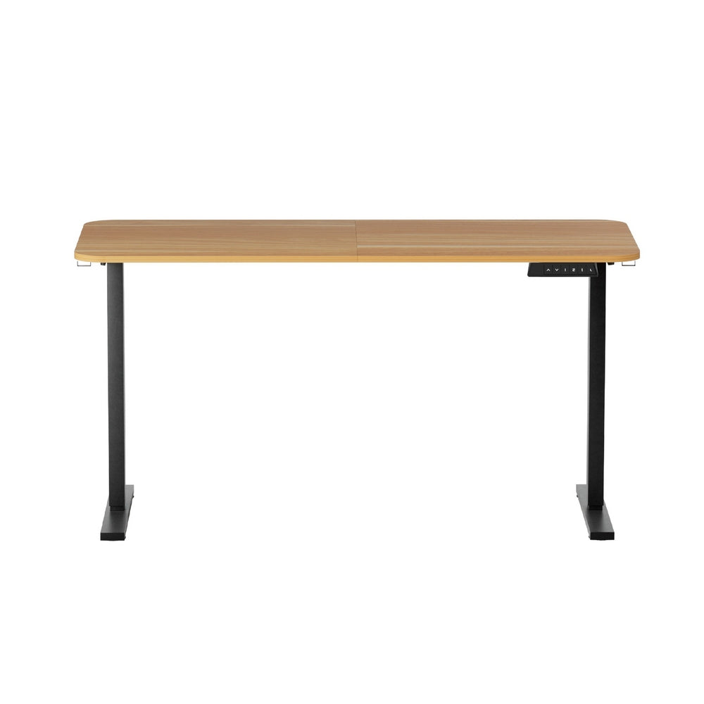 Artiss Electric Standing Office Desk 140cm Adjustable Height Motorised Home Office Desk Oak Black