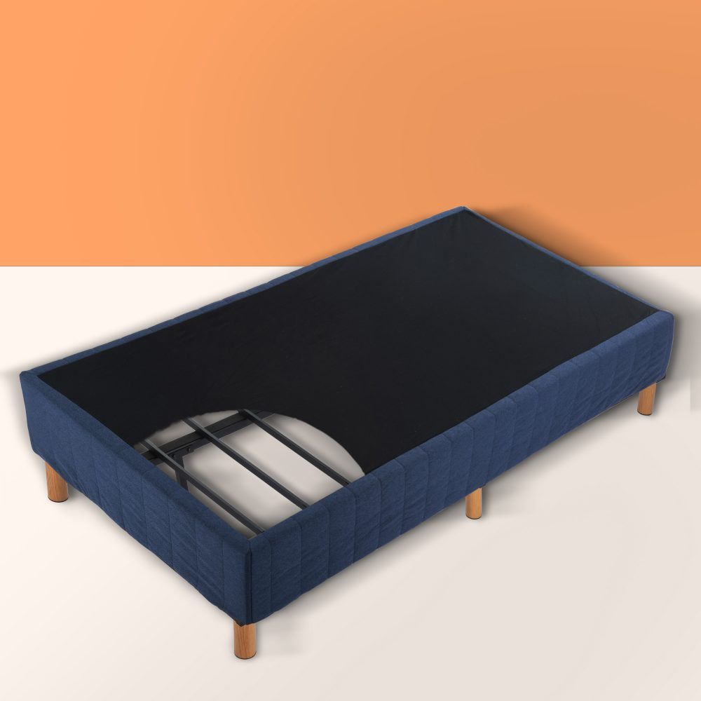 Metal Bed Frame Foundation Blue – King