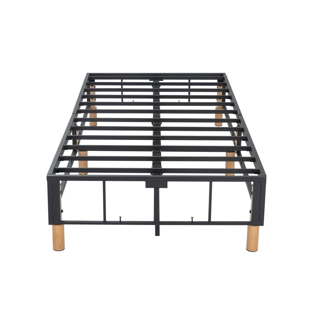Metal Bed Frame Foundation Blue – King