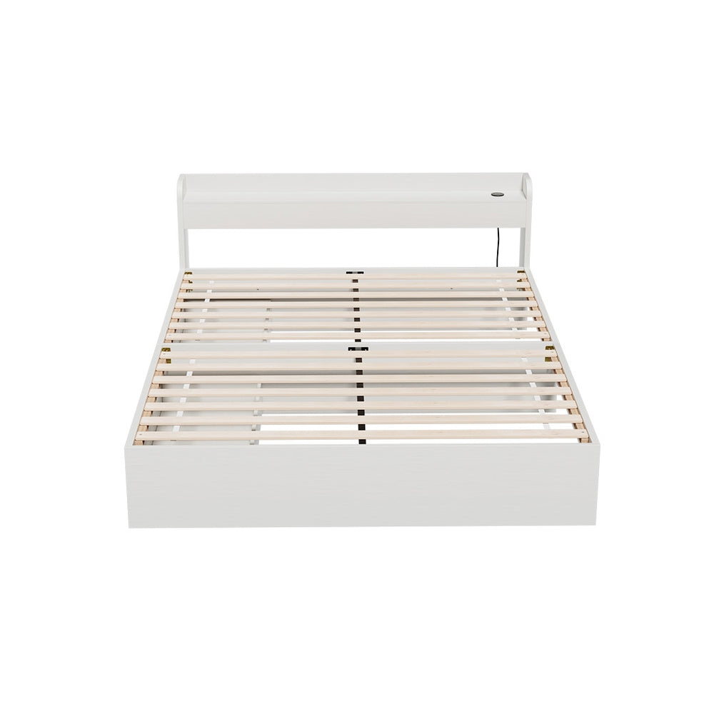 Artiss Bed Frame Double Size Base wtih Charging Ports 2 Storage Drawers