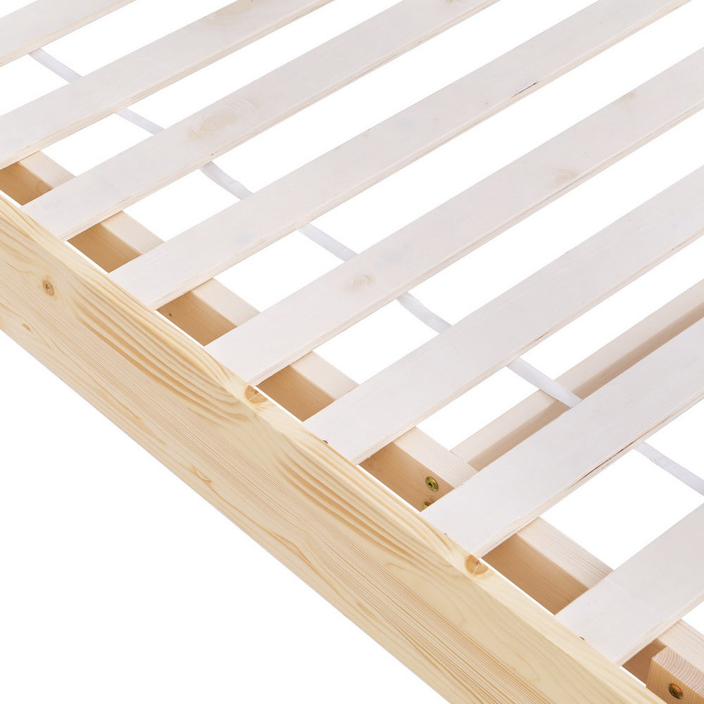 Artiss Bed Frame Double Size Floating Wooden Base Platform Timber ODIN